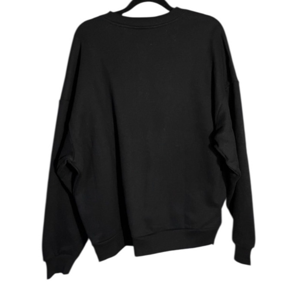 Apres Sweatshirt Womens Small Black Graphic Crewneck Cozy NWT - Picture 3 of 5